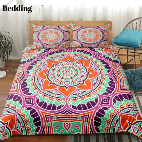Image of Colorful Exotic Pattern Mandala Bedding Set - Beddingify