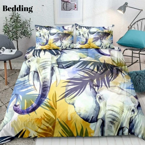 Image of Tropical Elephant Bedding Set - Beddingify