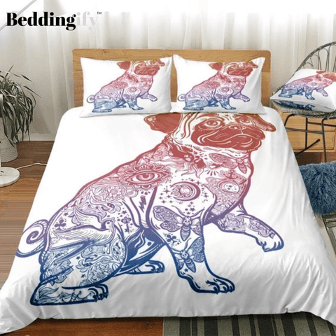 Image of Bulldog Boho Pattern Bedding Set - Beddingify