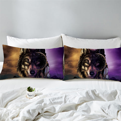Image of 3D Contrast Wolf Pillowcase