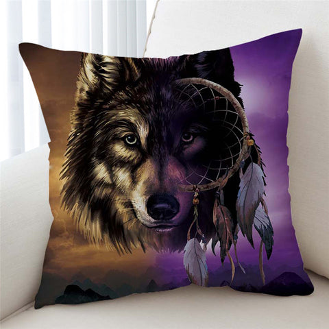 Image of Contrast Wolf Cushion Cover - Beddingify