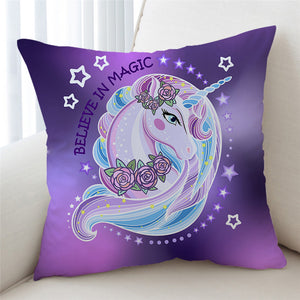 Believe In Magic Unicorn Cushion Cover - Beddingify