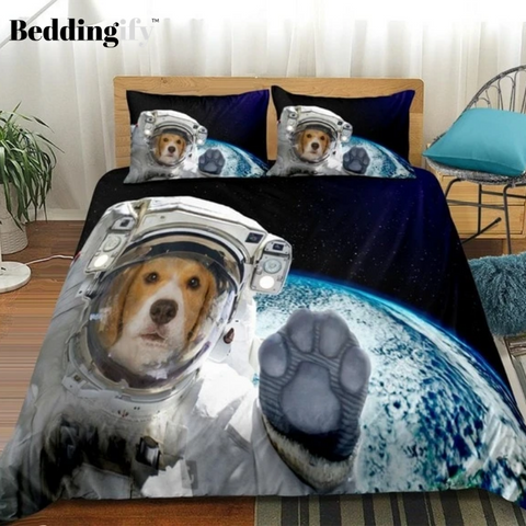 Image of Space Dog Astronaut Bedding Set - Beddingify