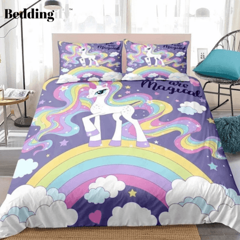 Image of 3D Rainbow Unicorn Bedding Set - Beddingify