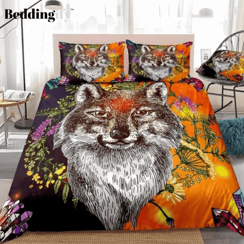 Image of Boho Wolf Bedding Set - Beddingify