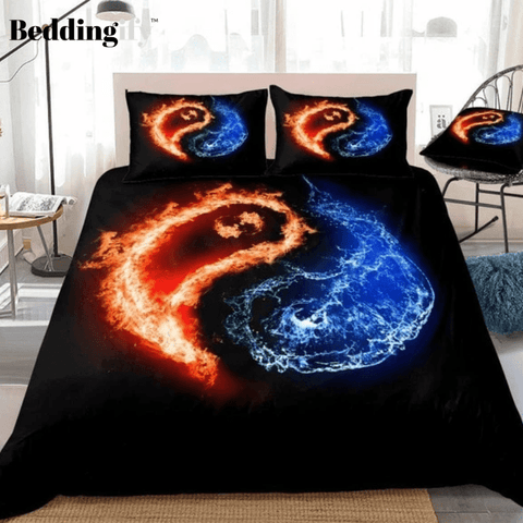 Image of 3D Flame Yin Yang Bedding Set - Beddingify