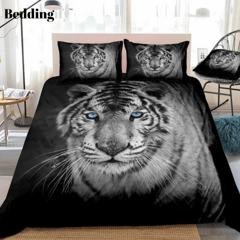 3D White Tiger Bedding Set - Beddingify