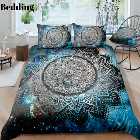 Image of Galaxy Mandala Pattern Bedding Set - Beddingify