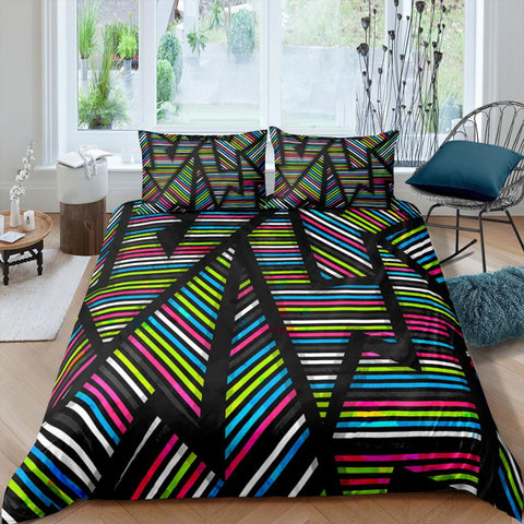 Image of Colorful Line Shape Bedding Set