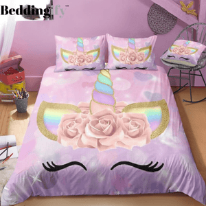 Purple Unicorn Lash Bedding Set - Beddingify