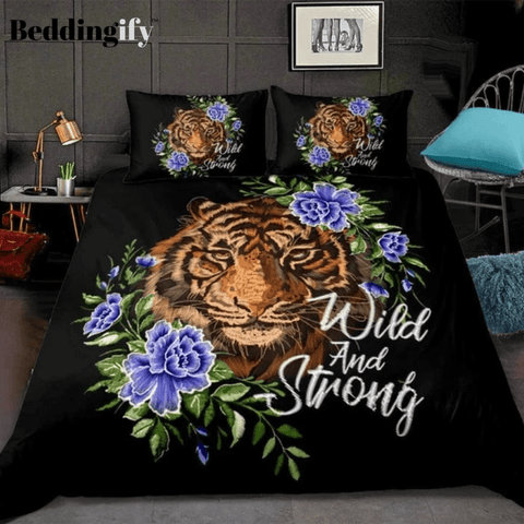Image of Floral Tiger Bedding Set - Beddingify
