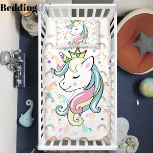 Crown Baby Unicorn Crib Bedding Set - Beddingify