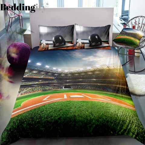 Image of Baseball Field Bedding Set - Beddingify