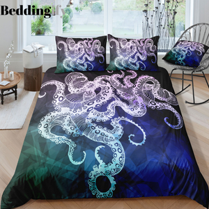 Deep Blue Octopus Bedding Set - Beddingify