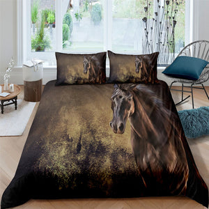 Vintage Brown Horse Bedding Set