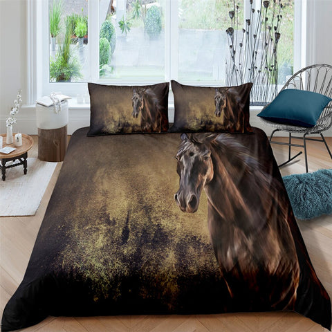 Image of Vintage Brown Horse Bedding Set