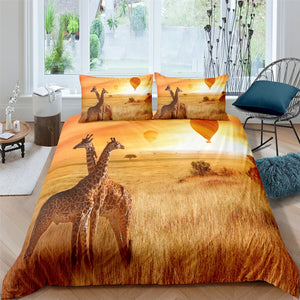 Giraffes on the Field Bedding Set