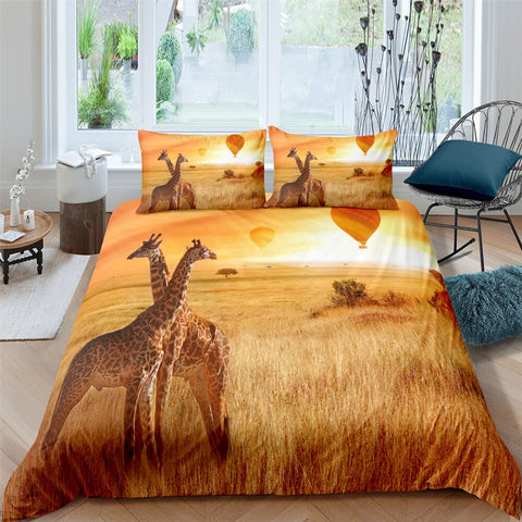 Image of Giraffes on the Field Bedding Set