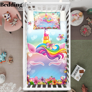 Flower Unicorn Lash Crib Bedding Set - Beddingify