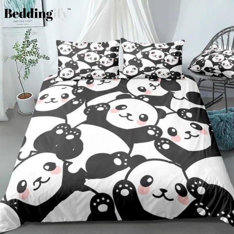 Cute Cartoon Panda Bedding Set - Beddingify