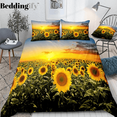 Image of Sunset Sunflower Bedding Set - Beddingify