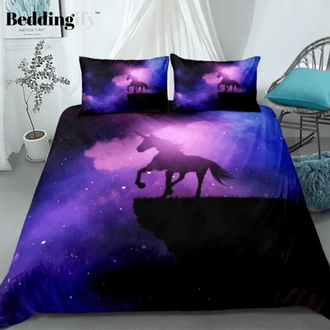 Image of Purple Galaxy Unicorn Bedding Set - Beddingify