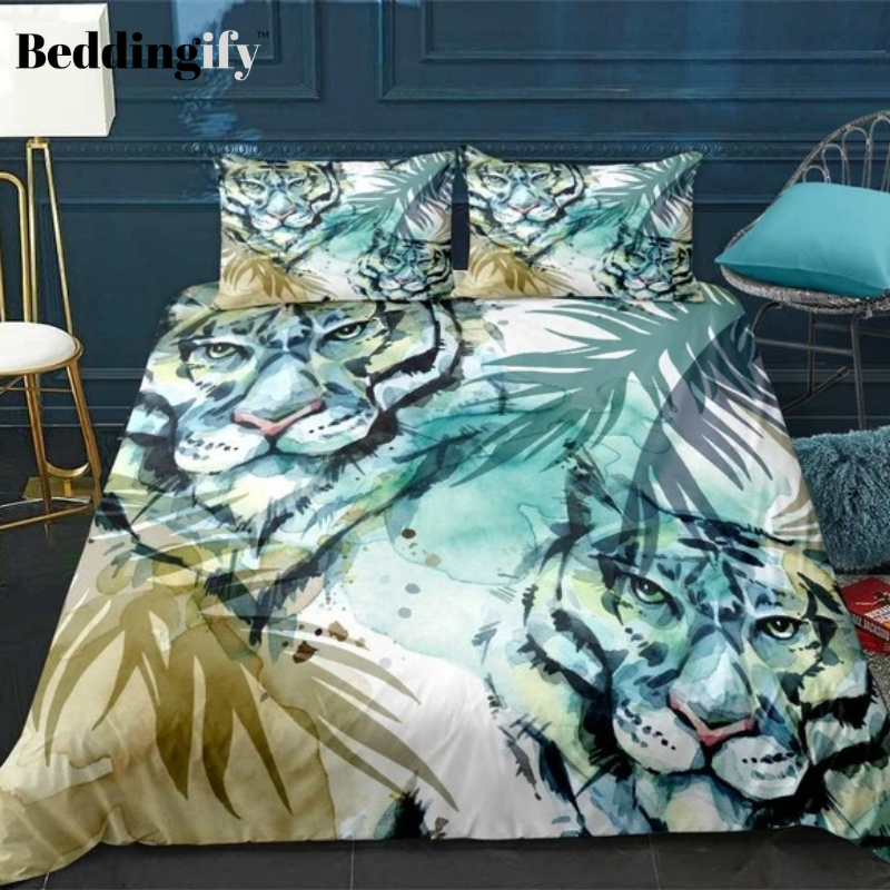 Green Tropical Tiger Bedding Set - Beddingify