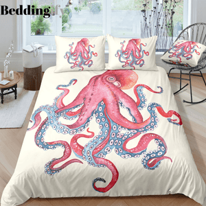 Red Octopus Bedding Set - Beddingify