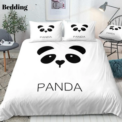 Image of Cute Simple Panda Sign Bedding Set - Beddingify