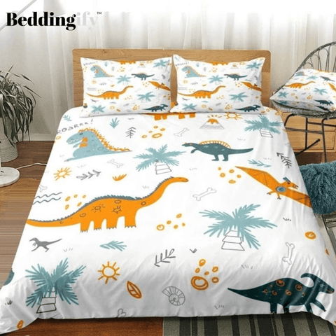 Image of Cartoon Dinosaur Bedding Set - Beddingify