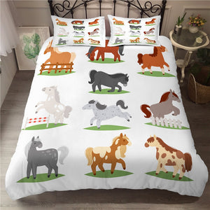 Variety of Horses Bedding Set