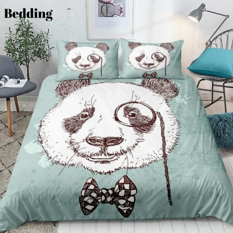 Image of Panda Hand Drawn Bedding Set - Beddingify