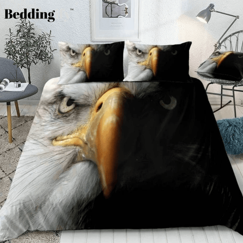 Image of Black and White Eagle Bedding Set - Beddingify