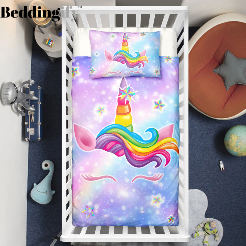 Galaxy Unicorn Lash Crib Bedding Set - Beddingify