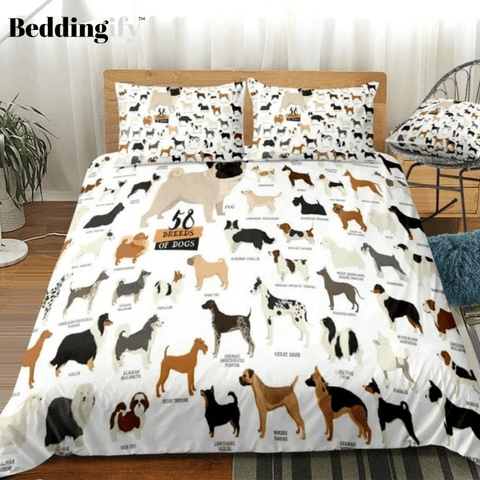 Image of Different Breeds of Dogs Bedding Set - Beddingify