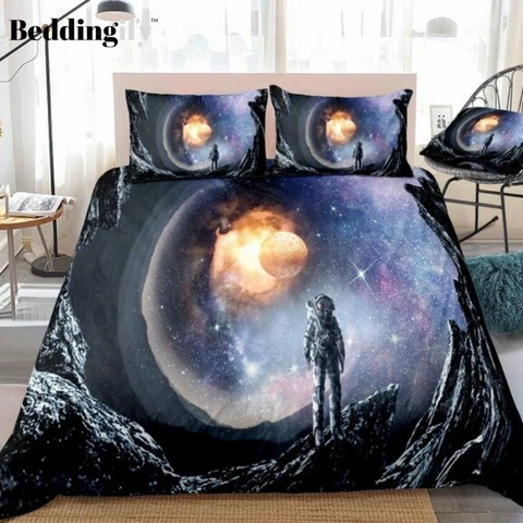 Image of 3D Astronaut Outer Space Bedding Set - Beddingify