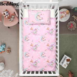 Baby Unicorn Pattern Crib Bedding Set - Beddingify