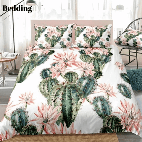 Image of Cactus with Red Flower Bedding Set - Beddingify