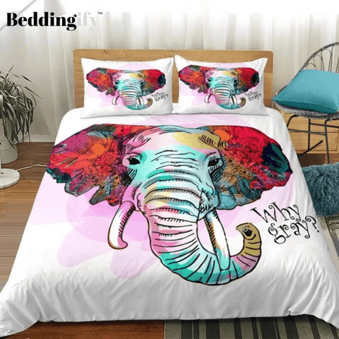 Image of Watercolor Art Elephant Bedding Set - Beddingify