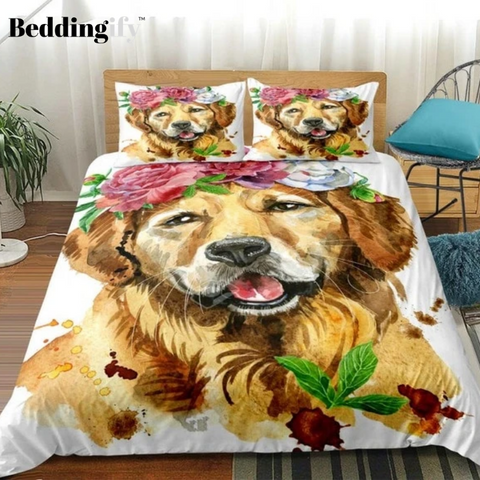 Image of Golden Retriever Dog Bedding Set - Beddingify