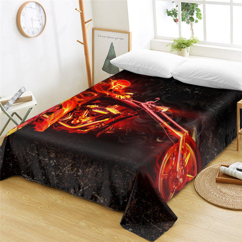 Image of Fiery Hell Rider Flat Sheet - Beddingify