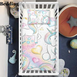 Cute Unicorn Pattern Crib Bedding Set - Beddingify