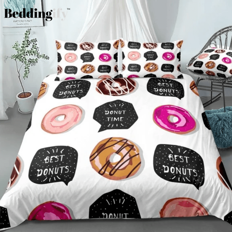 Pink Chocolate Donuts Bedding Set - Beddingify