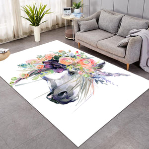 Flowery Unicorn White SW0662 Rug