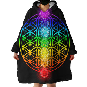 Rainbow Chakras SWLF0042 Hoodie Wearable Blanket