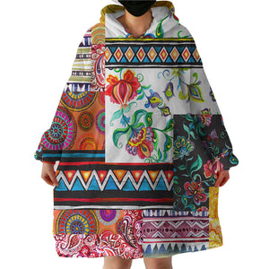 Mixed Patterns SWLF2324 Hoodie Wearable Blanket