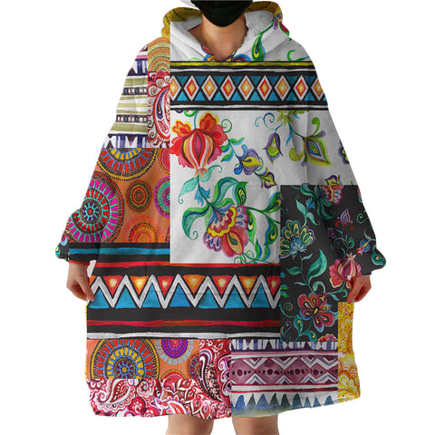 Image of Mixed Patterns SWLF2324 Hoodie Wearable Blanket