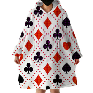 Card Suits SWLF1388 Hoodie Wearable Blanket