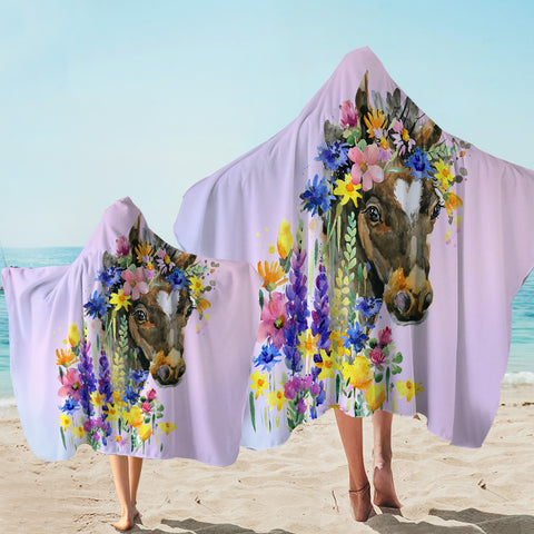 Image of Dreamy Horse Pastel Hooded Towel