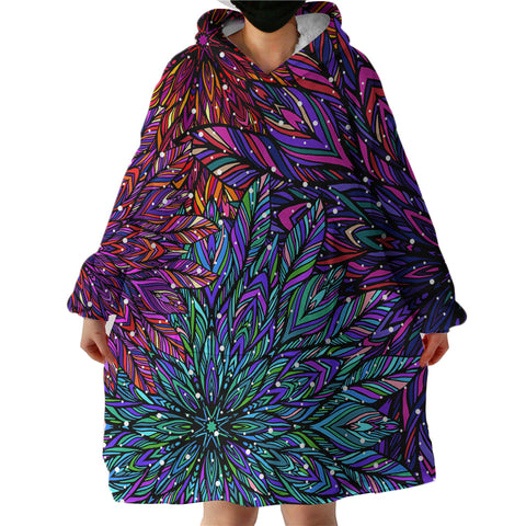 Image of Tropical Leaves SWLF2035 Hoodie Wearable Blanket